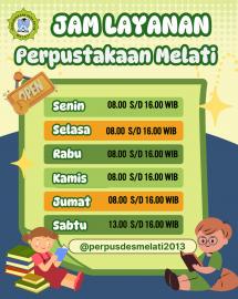 JADWAL LAYANAN PERPUSTAKAAN MELATI KALURAHAN PATUK